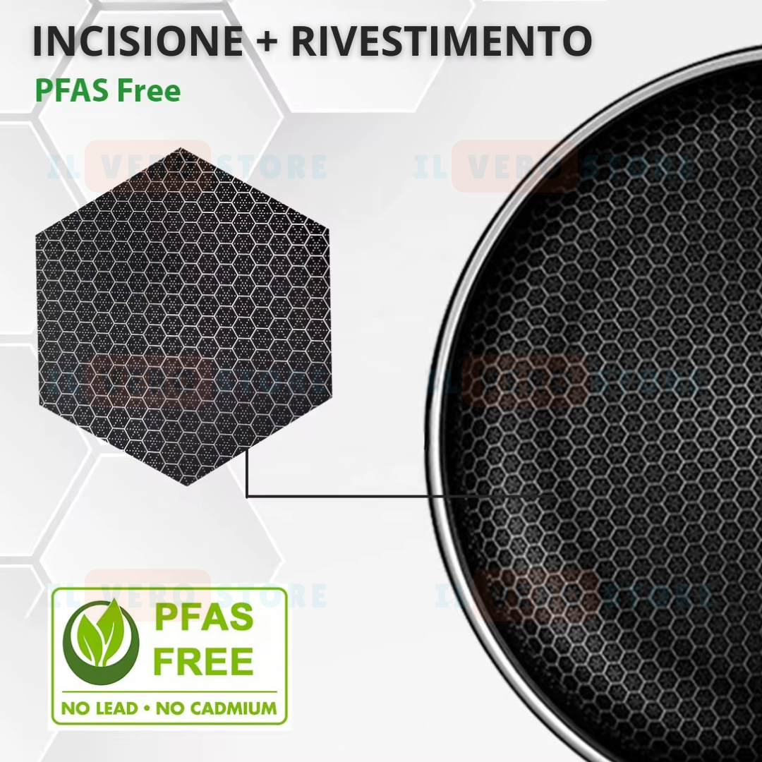 PADELLA ANTIADERENTE 32CM © - ACCIAIO INOX ANTIGRAFFIO