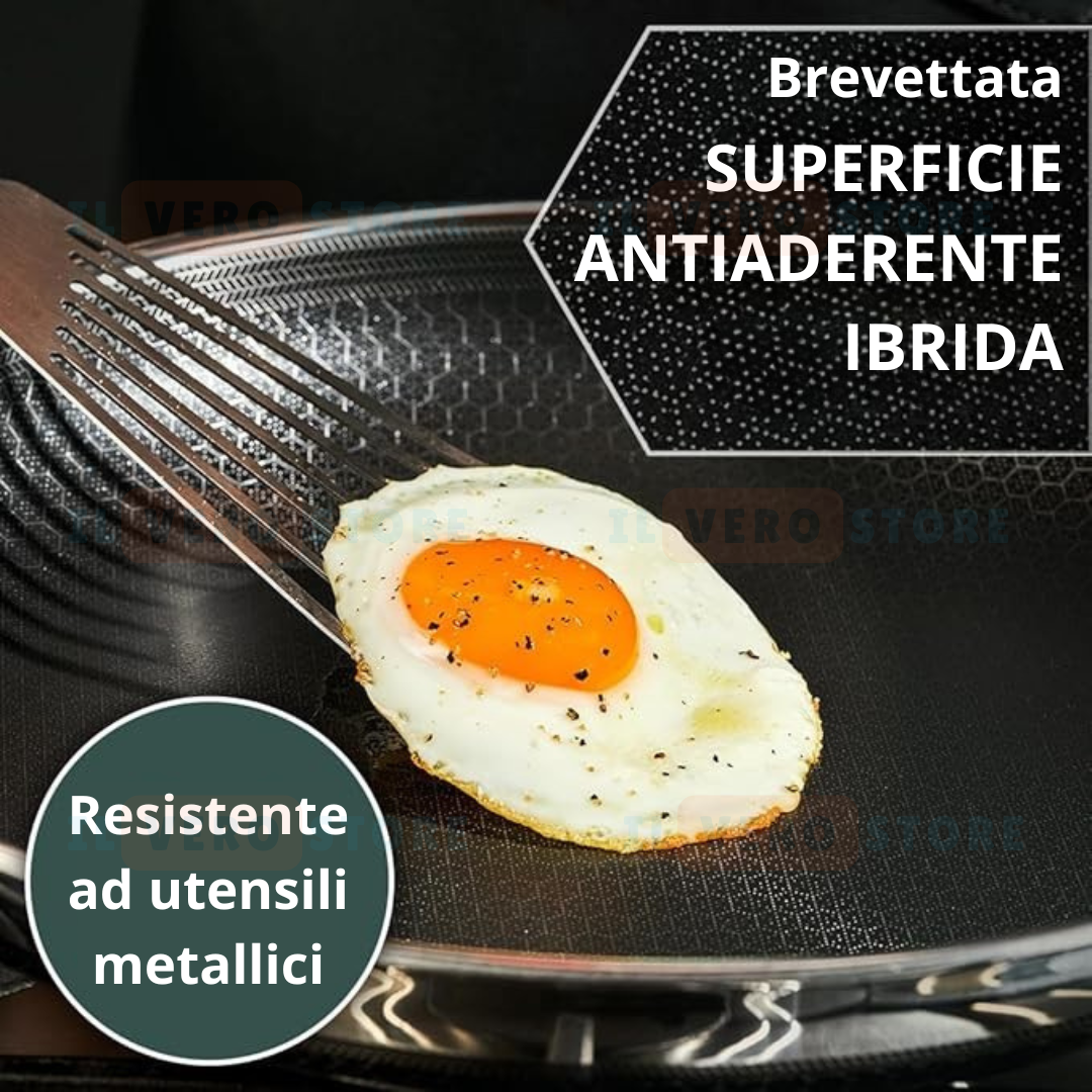 PADELLA ANTIADERENTE 32CM © - ACCIAIO INOX ANTIGRAFFIO
