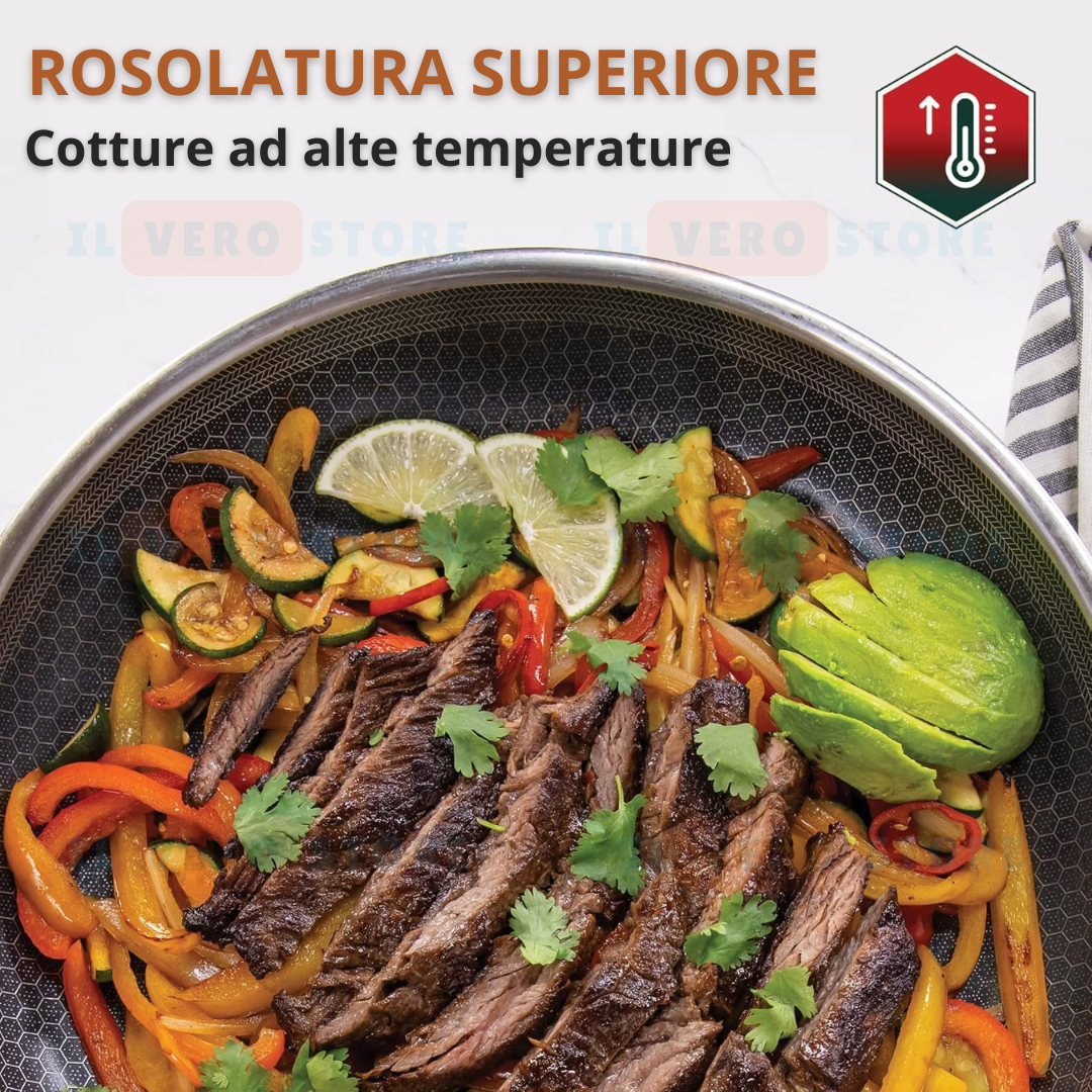 PADELLA ANTIADERENTE 32CM © - ACCIAIO INOX ANTIGRAFFIO