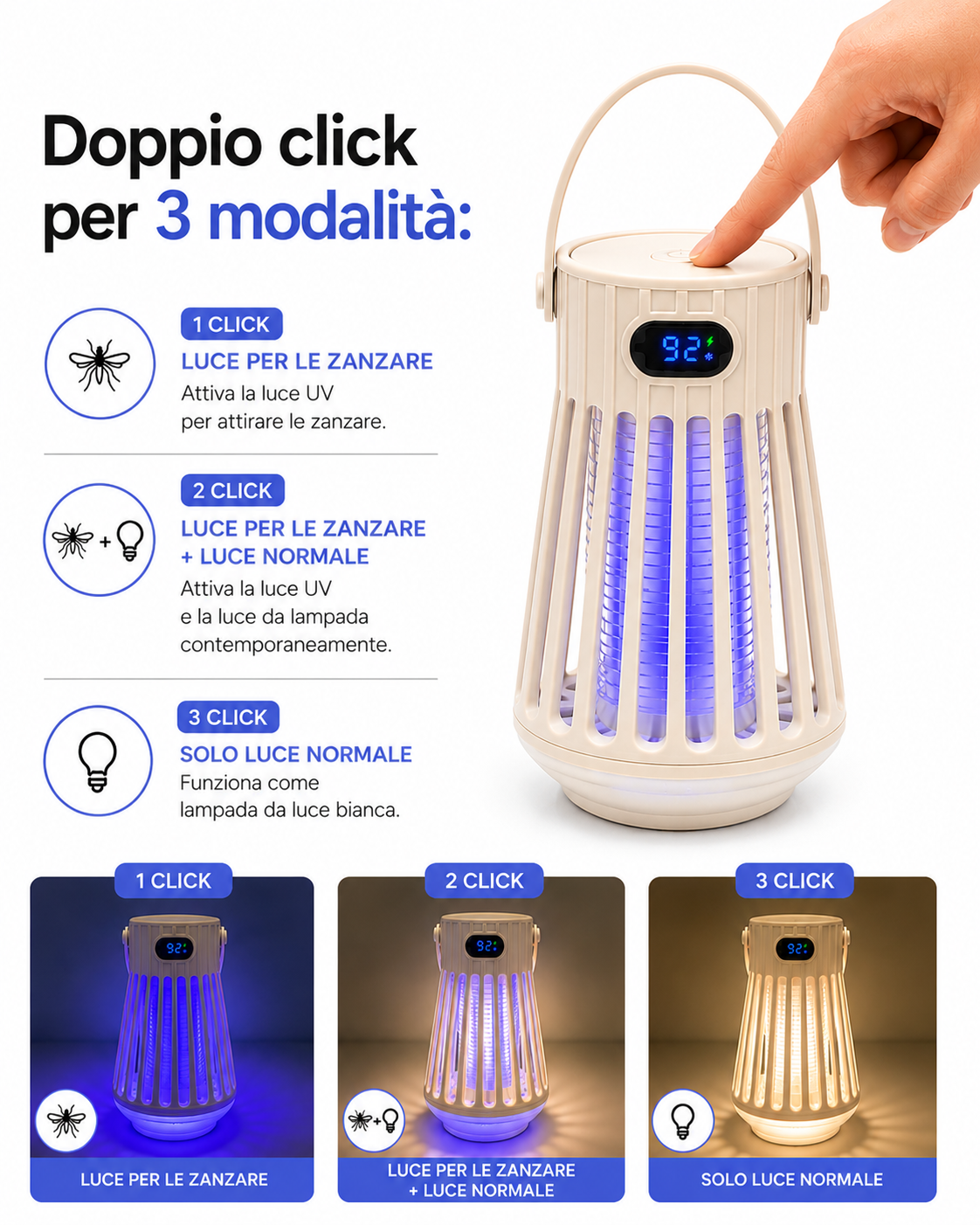 LAMPADA ANTIZANZARA ™ - DOPPIA LUCE