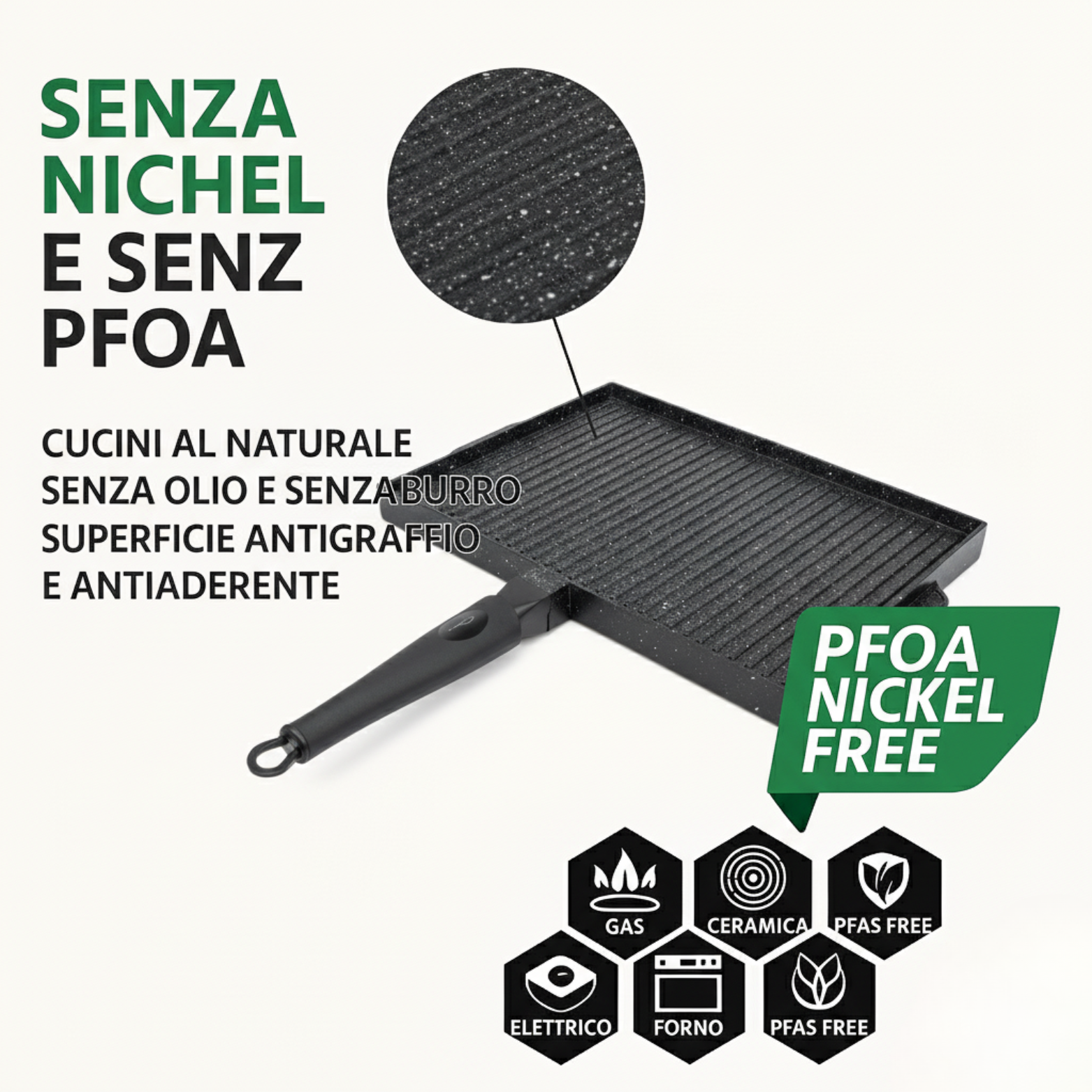 PIASTRA DOUBLE RETTANGOLARE ANTIADERENTE & ANTIGRAFFIO ©