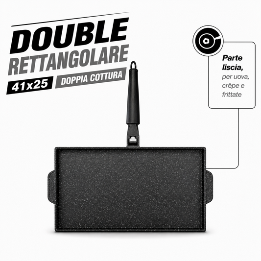 PIASTRA DOUBLE RETTANGOLARE ANTIADERENTE & ANTIGRAFFIO 41x25 CM ©