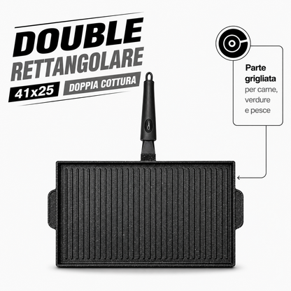 PIASTRA DOUBLE RETTANGOLARE ANTIADERENTE & ANTIGRAFFIO 41x25 CM ©