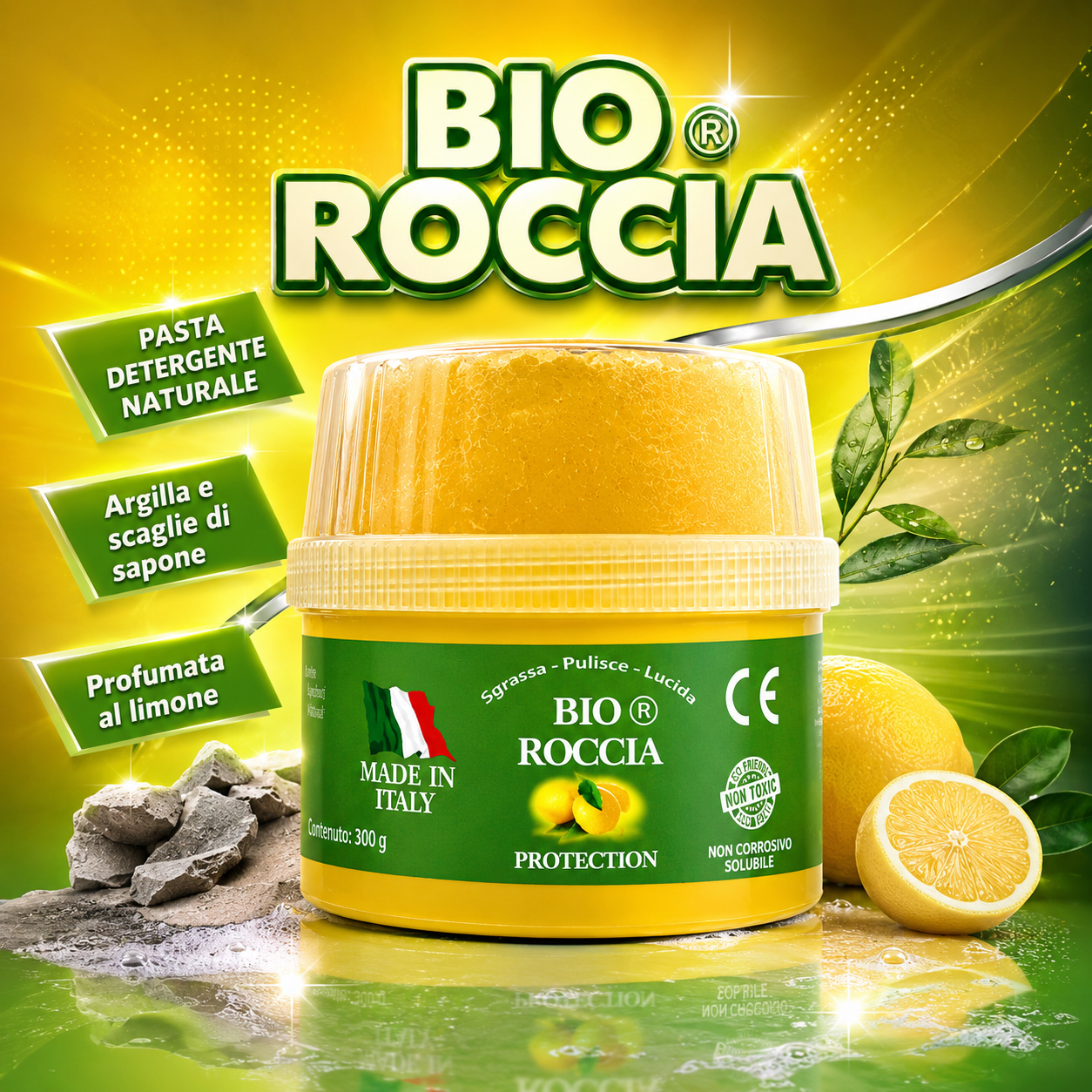 BIO ROCCIA 500g © - Pulitore Multiuso Naturale 500g