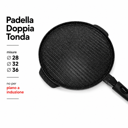 PIASTRA DOUBLE TONDA (🚫 No induzione) - MADE IN ITALY