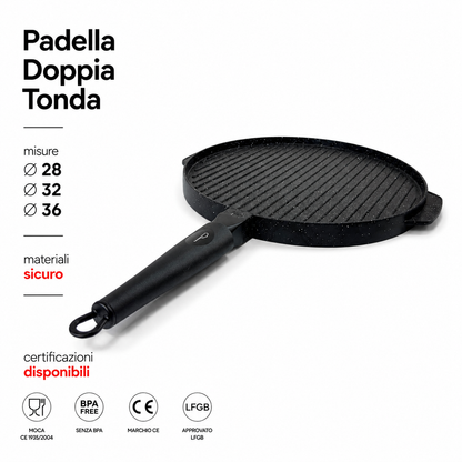 PIASTRA DOUBLE TONDA (🚫 No induzione) - MADE IN ITALY